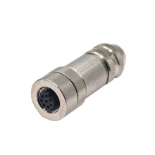 Metal 8pin M12 Um conector feminino codificado