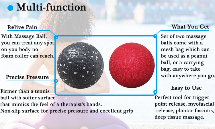 Customize Logo Black Color EPP Material Deep Tissue Yoga Massage Ball