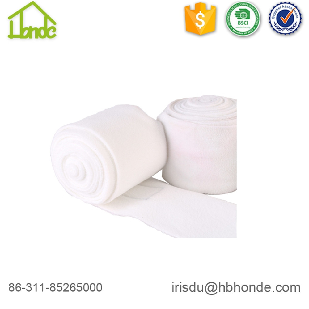 Soft White Polar Fleece Horse Bandage