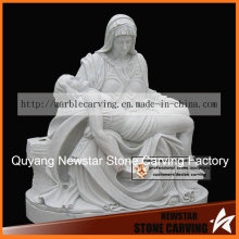Pieta Sculpture, The Mourning of Christ Statues in White Marble Ms-047