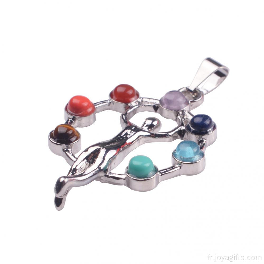 Charme Bouddha Yoga Méditation Chakra en argent Sterling pendentif cadeaux