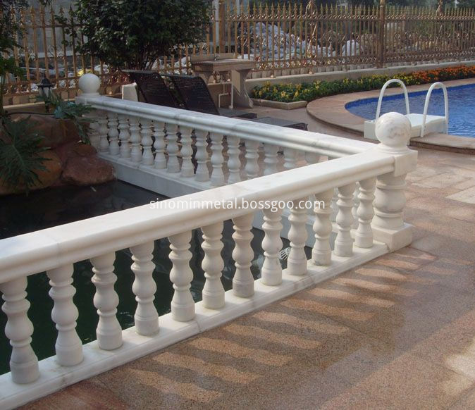 hand carved stone baluster