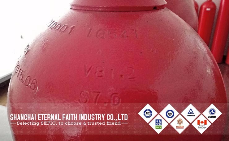 Used for fire fighting 34CrMo4 200bar 68L seamless steel co2 cylinder 45 kg