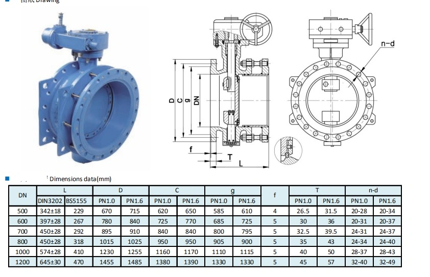 Butterfly Valve with Compensatory Couplings Double Eccentric