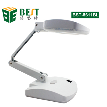 BEST-8611BL Folding magnifying glass with light