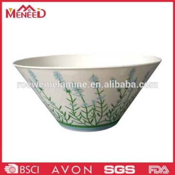 Green leaf print big fruit melamine salad bowl