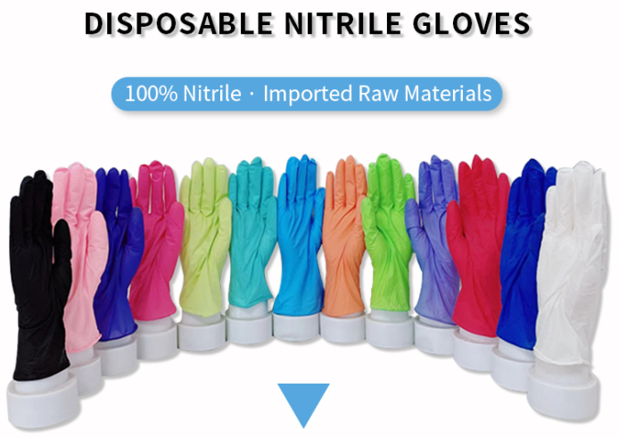 High Quality 9 12inch Powder Free Nitrile Gloves Cleaning Hand Make-up Beauty Tattoo Salon Gloves