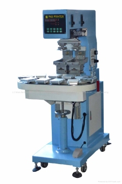 2 color semi automatic open ink tray pad printer with conveyor