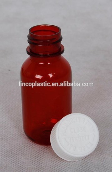 Plastic Amber Round Bottle