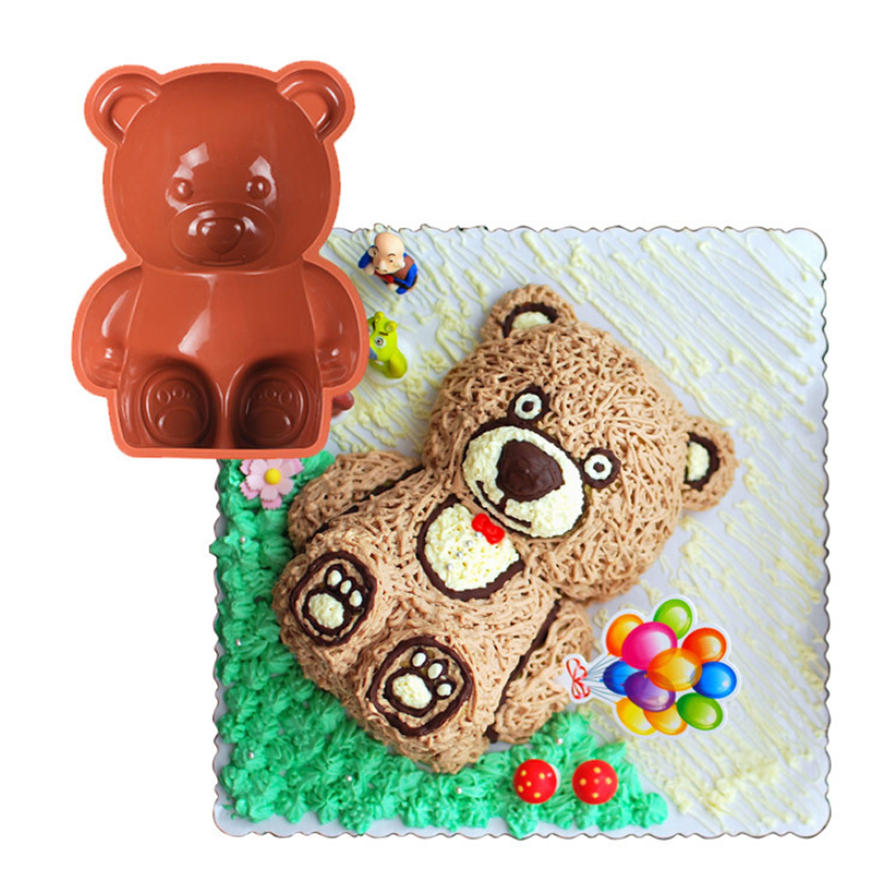 3D Kawaii Bear Silicone Cake Mold Pan (11)