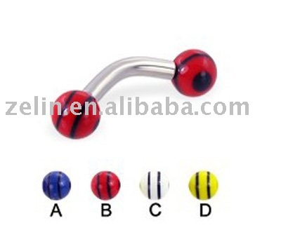 Fashion UV acrylic eyebrow piercing jewelry body piercing jewelry