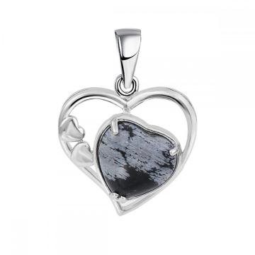 Snowflake Love Heart Birthstone Pendant Gemstone Necklaces for Women