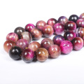 Gemstone 8mm Loose Bead Natural Colorful Tiger Eye Loose Pärlor för DIY -smycken tillverkning