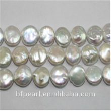 14-16mm White Huge Freshwater Coin Pearls Beads with Thick Nacre