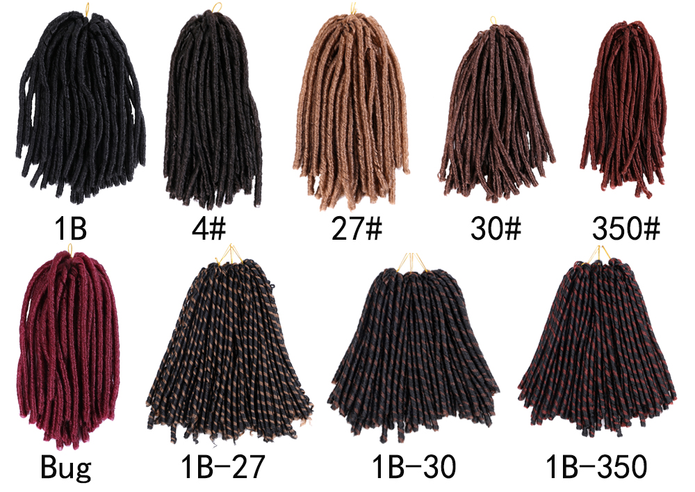 Wholesale Soft Faux Locs Crochet Hair Extensions Synthetic Fiber Soft Locs Hair Twist Braids Crochet Hair Dreadlocks Braiding