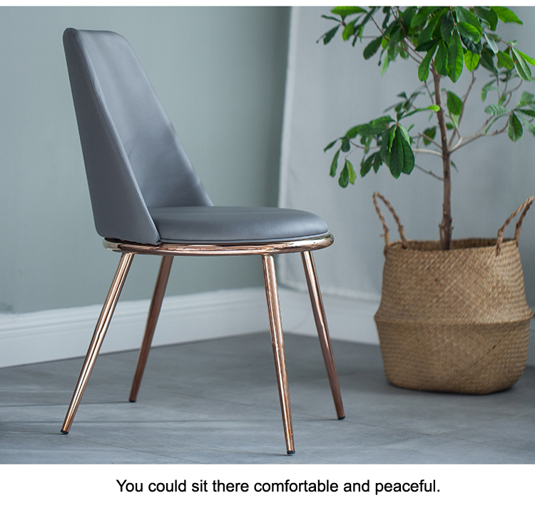 Modern Simple leisure chair office living room home PU leather dining chair