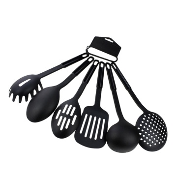 Black Heat Resistant 6-Piece Nylon Kitchen Utensil Set