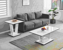Modern Rectangle White MDF Coffee Table Set