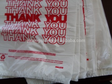 disposable supermarket shopping white t shirt bag