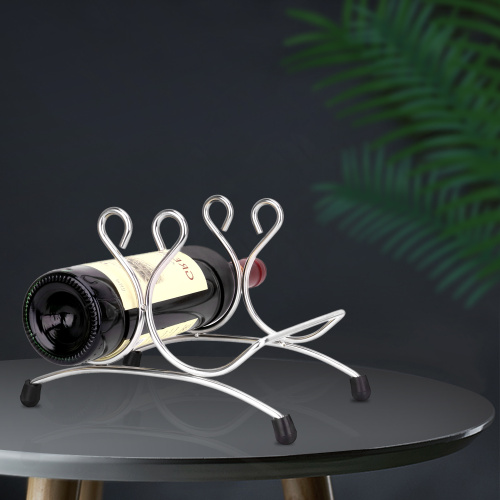 Stainless Steel Metal Double Bottle Wine Rack Holder