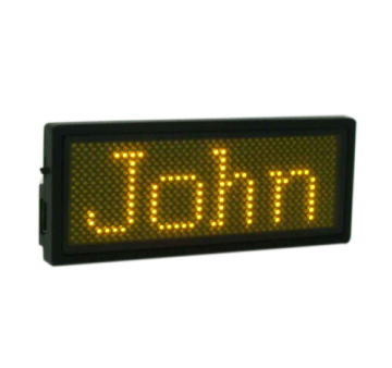 Yellow led name badge Scrolling message Sign Tag