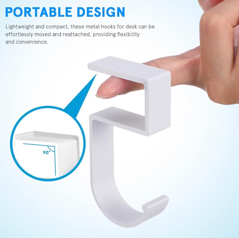 No Drill Bag Hook for Thin Tables