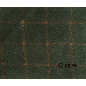 Olive Check 80% Wool 20% Nylon Fabric