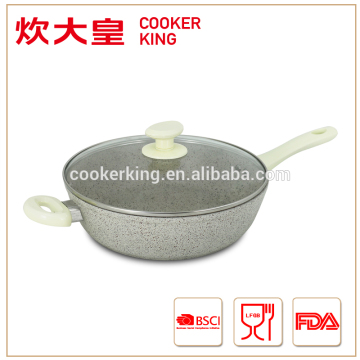 24cm forged aluminium stone saute pan,stone chicken fry pan