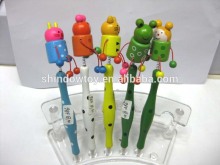 cute kitty wood cartoon ballpoint pen