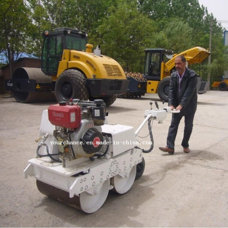 Made in China Ltc08h 0.8 Ton Walking Behind Double Drums Hydraulic Vibratory Mini Road Roller Compactor Hot Sale in Argentina