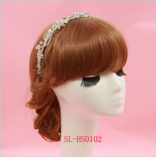 Luxury Handmade Crystal Pearls Silver Clear Wedding Tiara Bridal Crown Headpiece