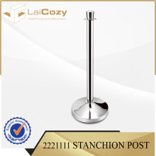 Polished Stainless Steel Post With Zylinder Head Good Stability Hotel Used Stanchion Post