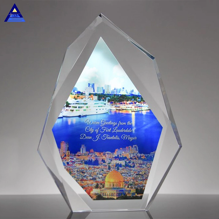 Trophy Crystal Blank Plaque Custom Shield Art Jade Glass Award