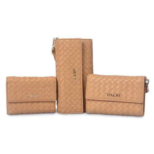 Personalisierte Reißverschluss gelbe Frau Leder Clutch Wallet