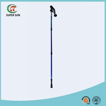 3 sections straight handle aluminum 6061 alpenstock walking stick