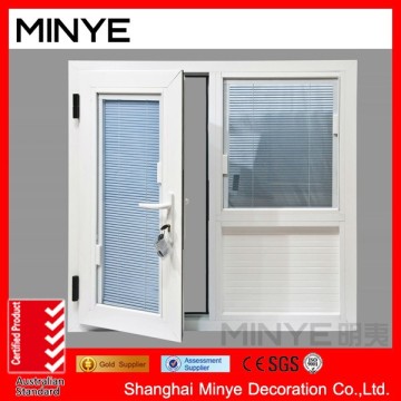 aluminum safety window with blinds/blind window with flat shutter