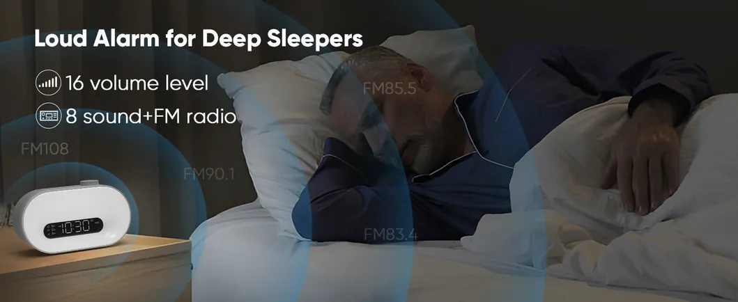 Bluetooth White Noise Sleep Monitor with RGB Alarm Clock