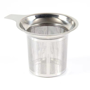 Stainless Steel Tea Infuser Basket with Small Strainer and Lid for Loose Tea