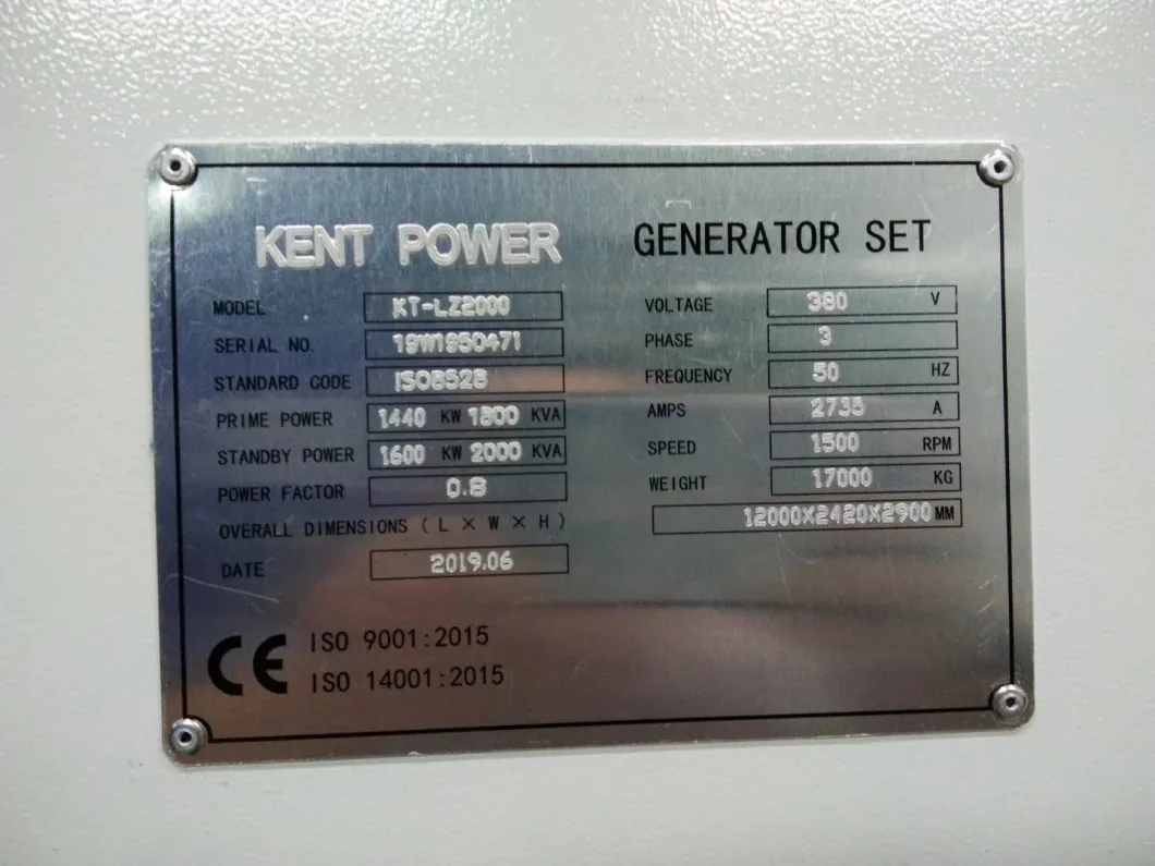 Container Generator 600kVA-2000kVA Cummin-S/Perkins/Mitsubiahi Powered Diesel Engines