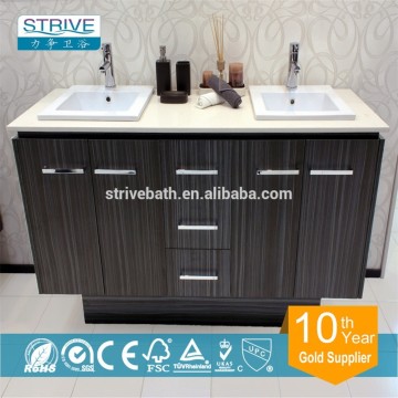 MDF double sinks bathroom cabinet