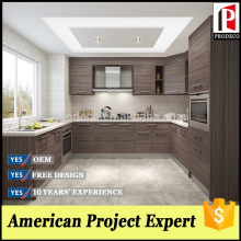 popular simple wooden laminate kitchen cabinet with square cabinet handle