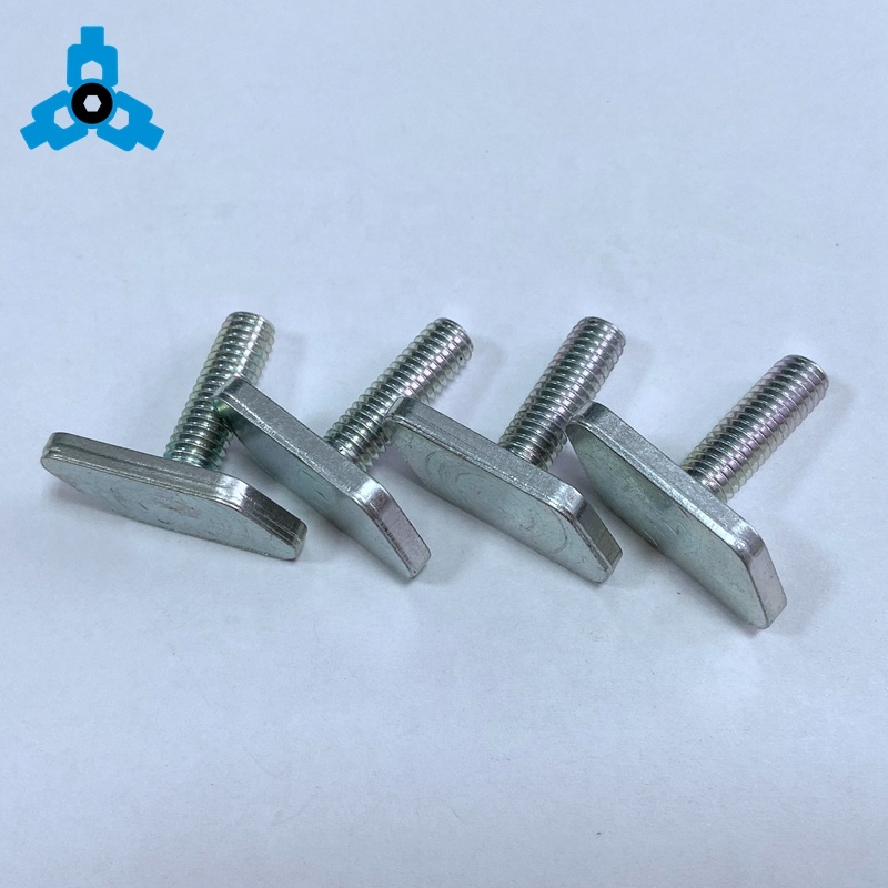 Factory Customized Steel T Shape Head Screws and Bolts With Zinc Plating
