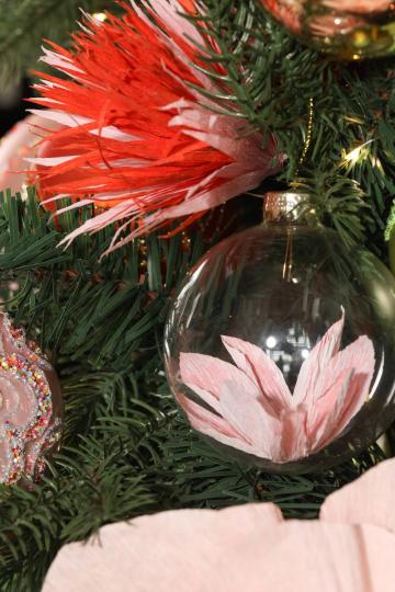 Paper Flower Transparent Christmas Ball