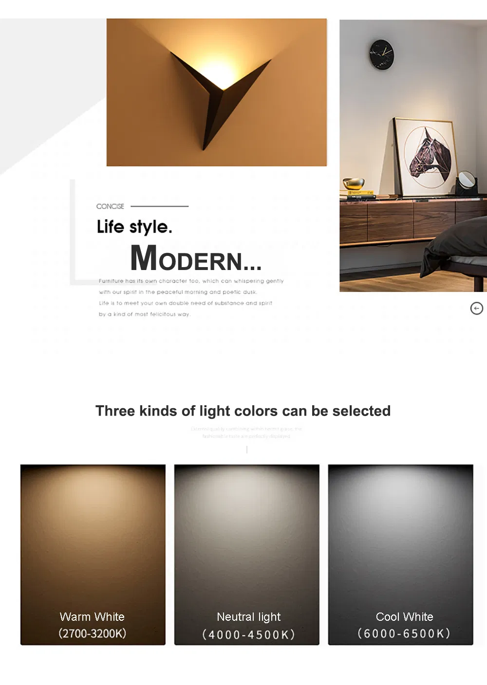 Stylish Modern Triangle LED Wall Lamps for Home and Cafe