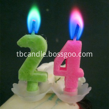 colorful flame number candles