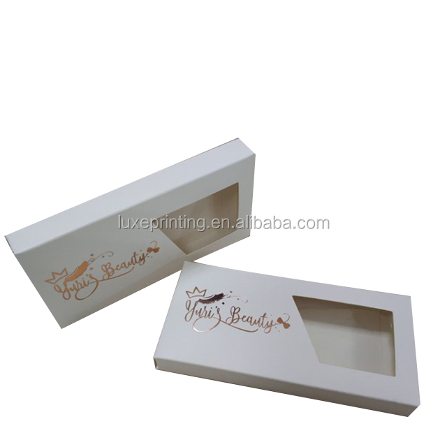 2021 prevalent pink special shape window paper beauty false eyelash paper box packaging