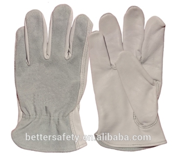 Cow Split Leather Back Grain Goatskin Palm Leather Glove