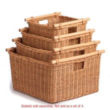 Home Furniture Wooden Crafts Large Wicker Baskets With Handles