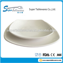 white melamine shallow dish and deep plate