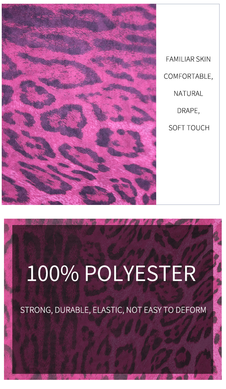 100% Polyster printed chiffon fabricLeopard grain print fabric animal printed